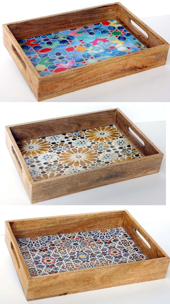 BANDEJA MAD-RES 38X26 MOSAIC 1