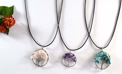 [0685037] COLLAR ARBOL VIDA PIEDRA M 037