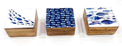 [9275088] CAJA MAD/RESIN PECES 10X10 CM