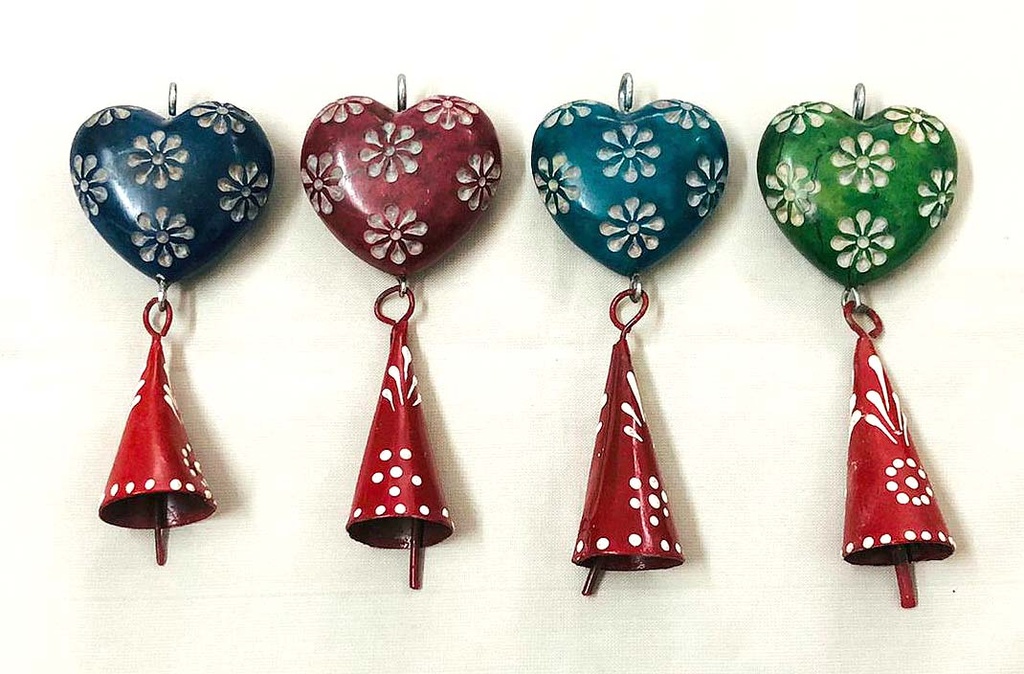 PENDENTIF CŒUR PIERRE CON CLOCHE