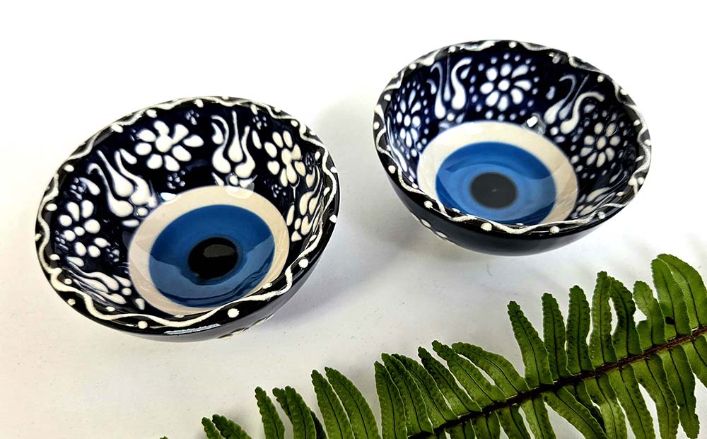 BOWL CERAMIC EVIL EYE P 8 CM