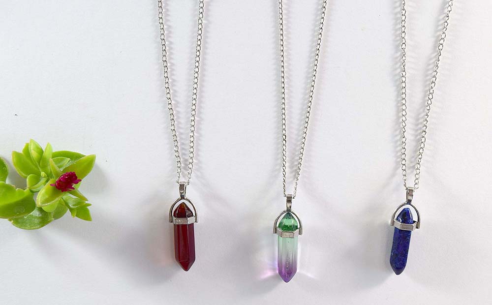 COLLAR PIEDRA HEXAGONAL SURTIDO M 036