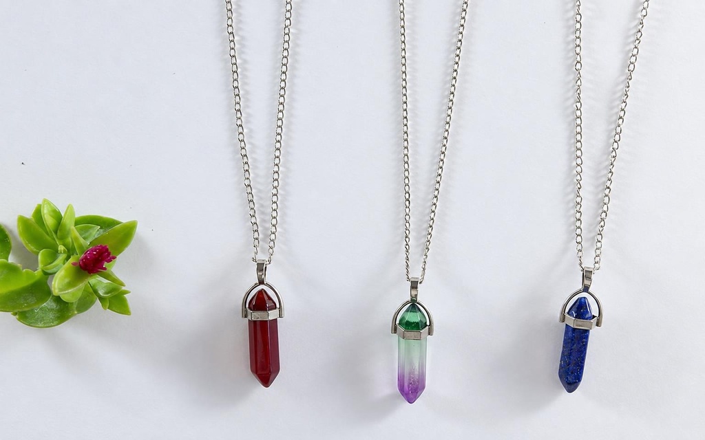 NECKLACE STONE HEXAGONAL SURTIDO M 036