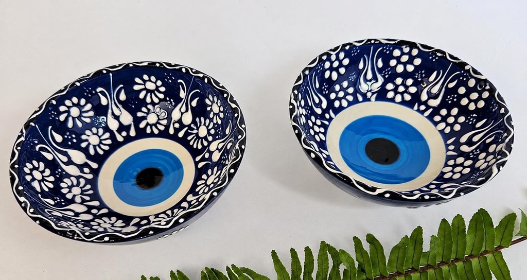BOWL CERAMIC EVIL EYE M 12 CM