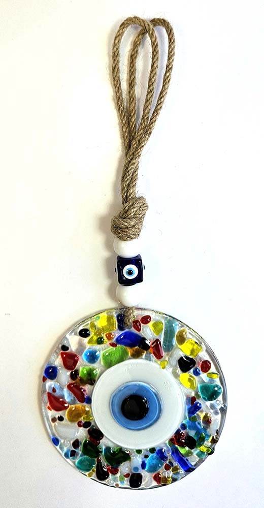 PENDENTIF ŒIL TURC VERRE MULTI