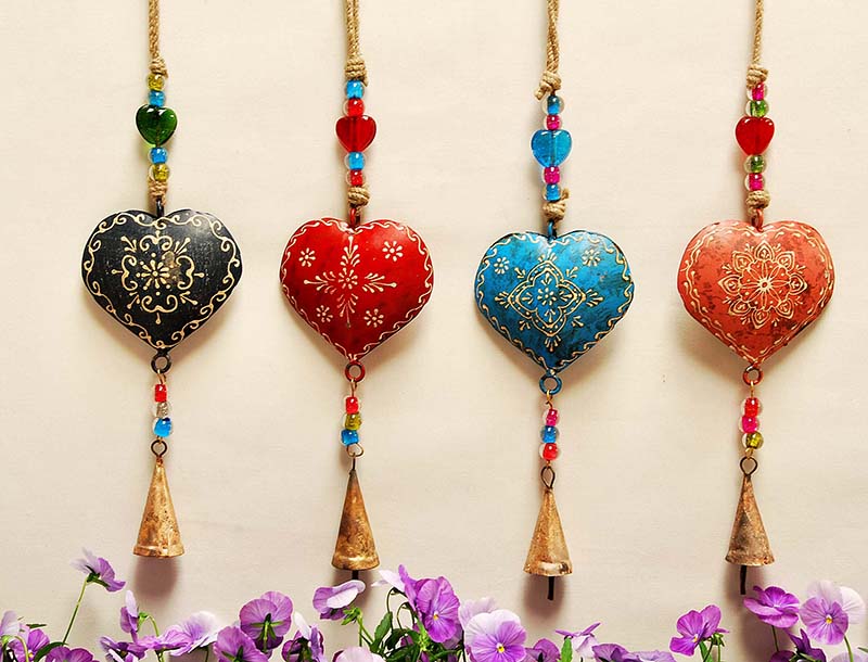 MOBILE HEART CAMP C/GLASS 45 CM