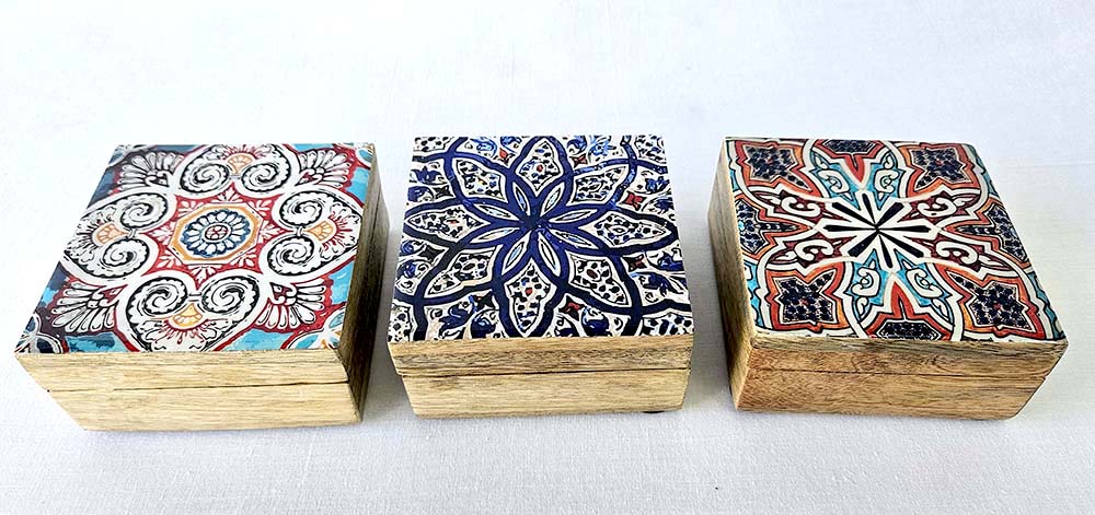 BOÎTE BOIS ET RÉSINE 10 CM MAROCAIN