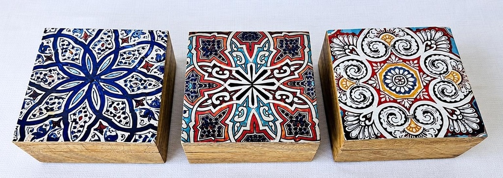 BOÎTE BOIS ET RÉSINE 14 CM MAROCAIN