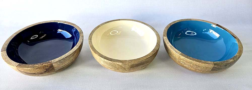 BOL BOIS ÉMAILLÉ 20X7 CM