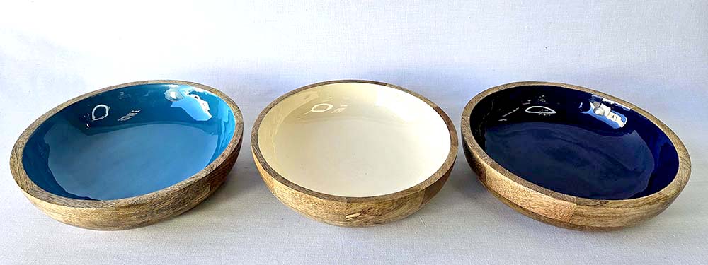 BOL BOIS ÉMAILLÉ 25X8 CM