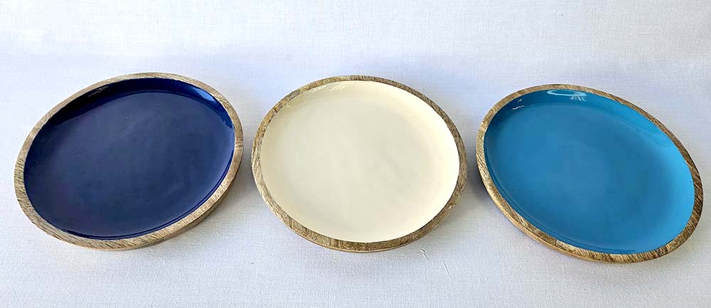 PLATE ENAMELED WOOD 20 CM