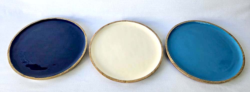 PLATE ENAMELED WOOD 30 CM