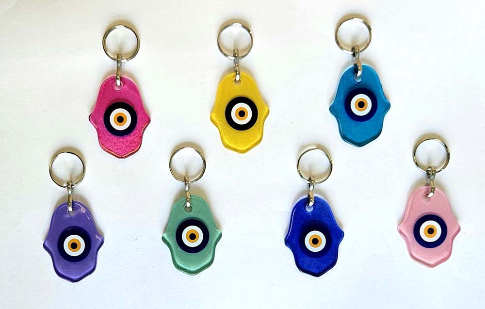 PORTE-CLÉS VERRE MAIN DE FATIMA