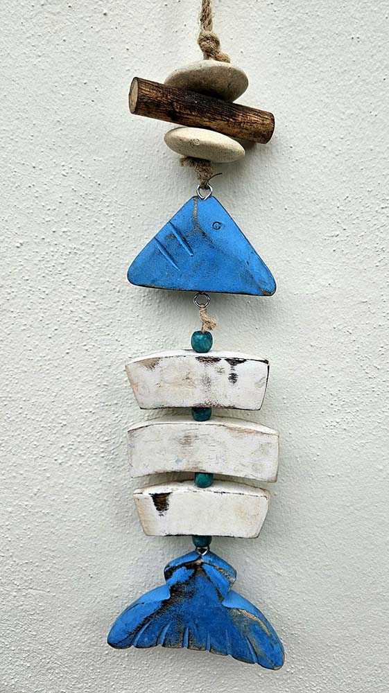 MOBILE FISH ESQUELETO WOOD PAINTED