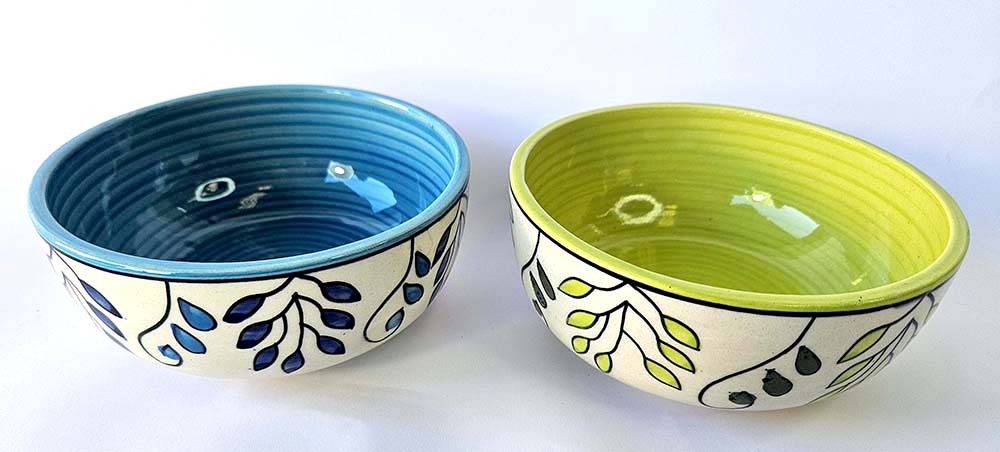 BOWL CERAMIC PAINTED 14 CM M-608