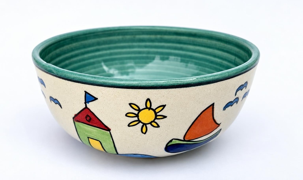 BOWL CERAMIC PAINTED 14 CM M-610