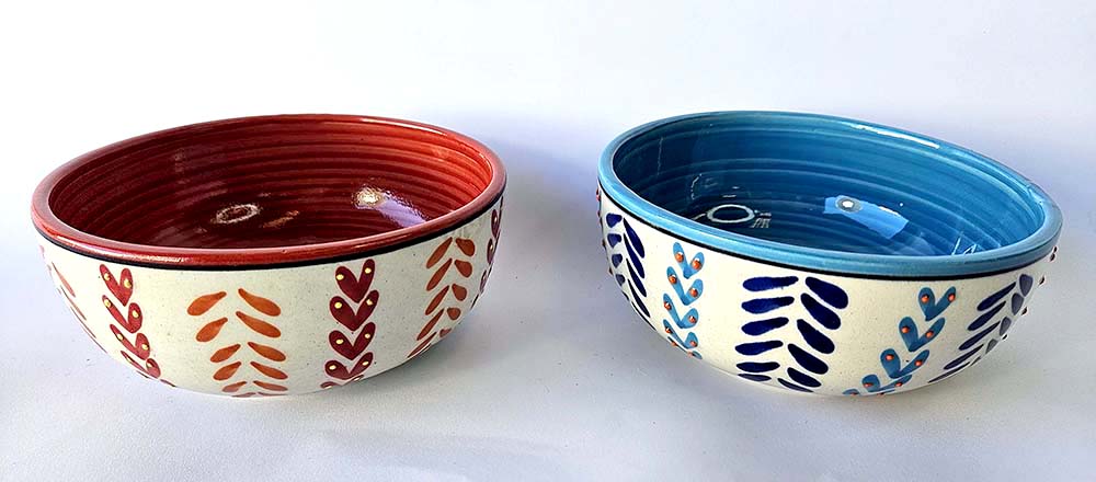 BOWL CERAMIC PAINTED 14 CM M-612