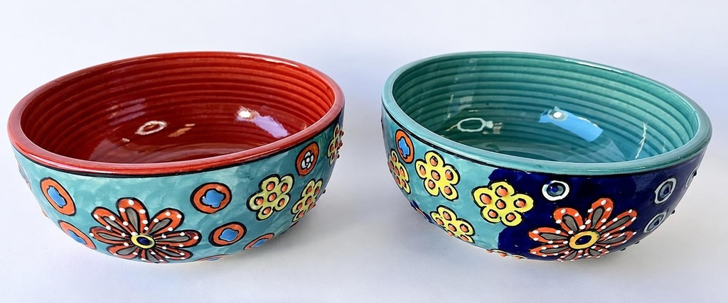 BOWL CERAMIC PAINTED 14 CM M-614