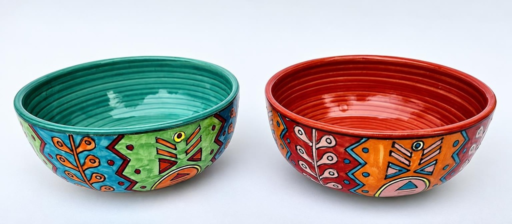 TIGELA CERÂMICA PINTADA 14 CM M-622