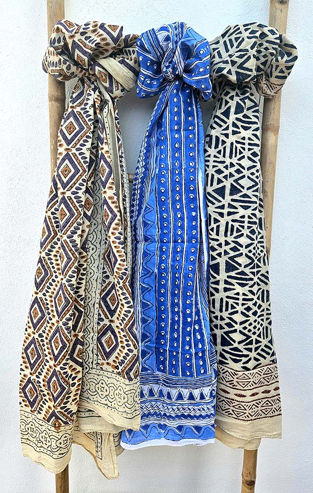 PAREO COTTON BLOCK PRINT180X110 Nº34