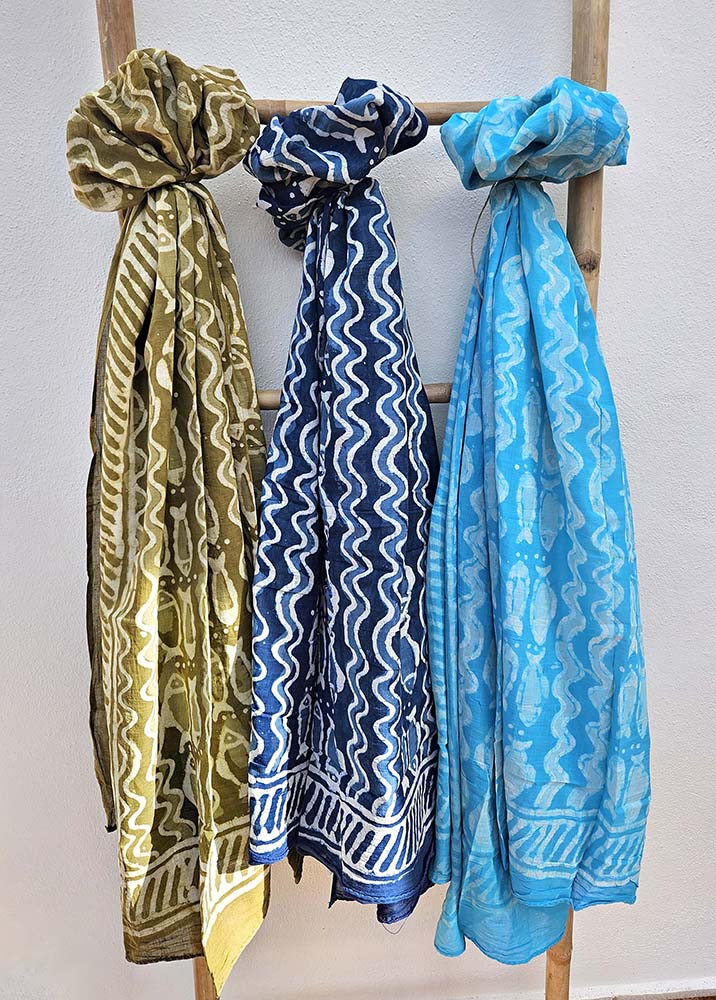 PAREO COTTON BLOCK PRINT180X110 Nº40