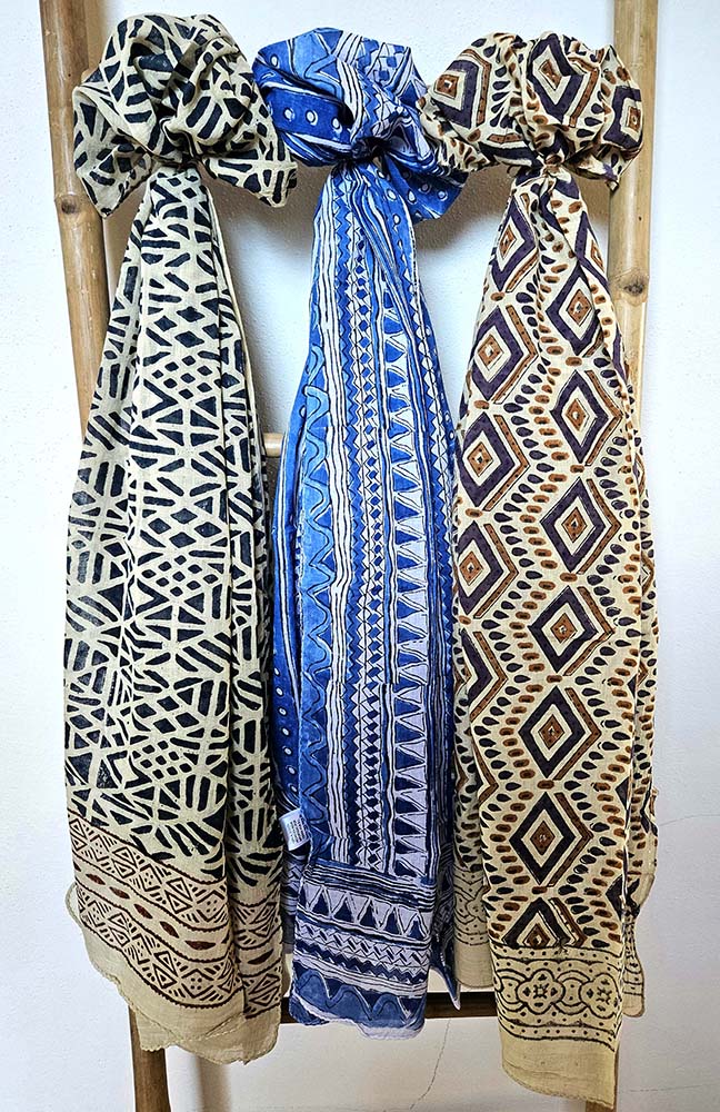 PAÑUELO COTTON BLOCK PRINT180X55 Nº4