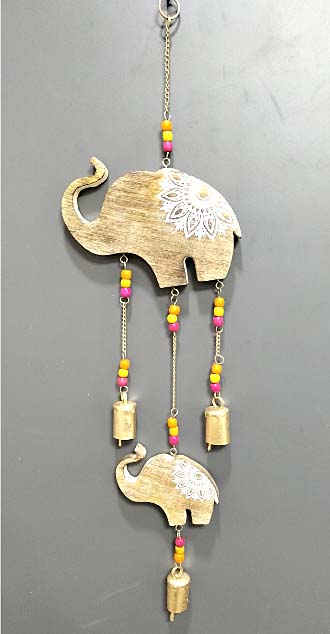 MOBILE ÉLÉPHANT BOIS CON CLOCHE