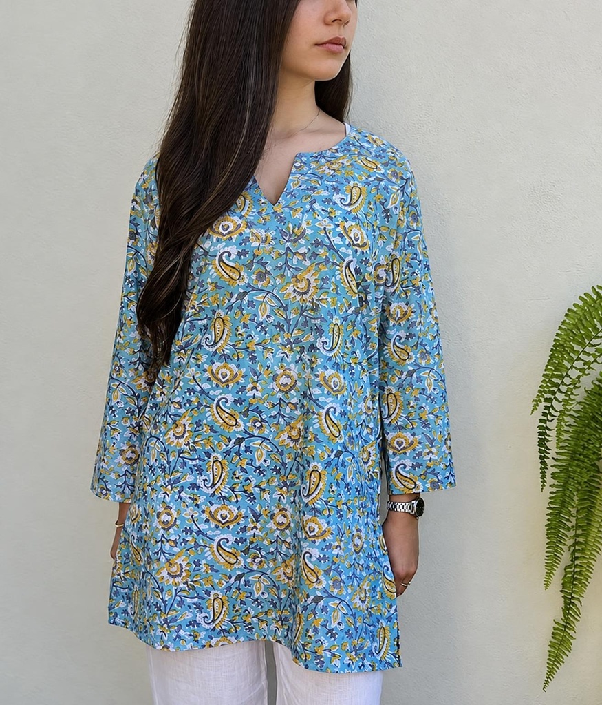 KURTA LARGO COTTON BLOCKPRINT
