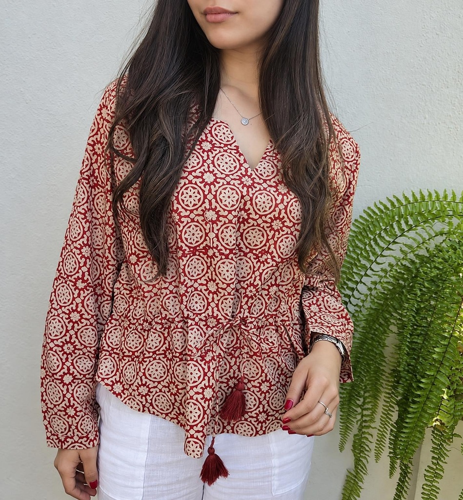 BLOUSE COTTON BLOCKPRINT 140