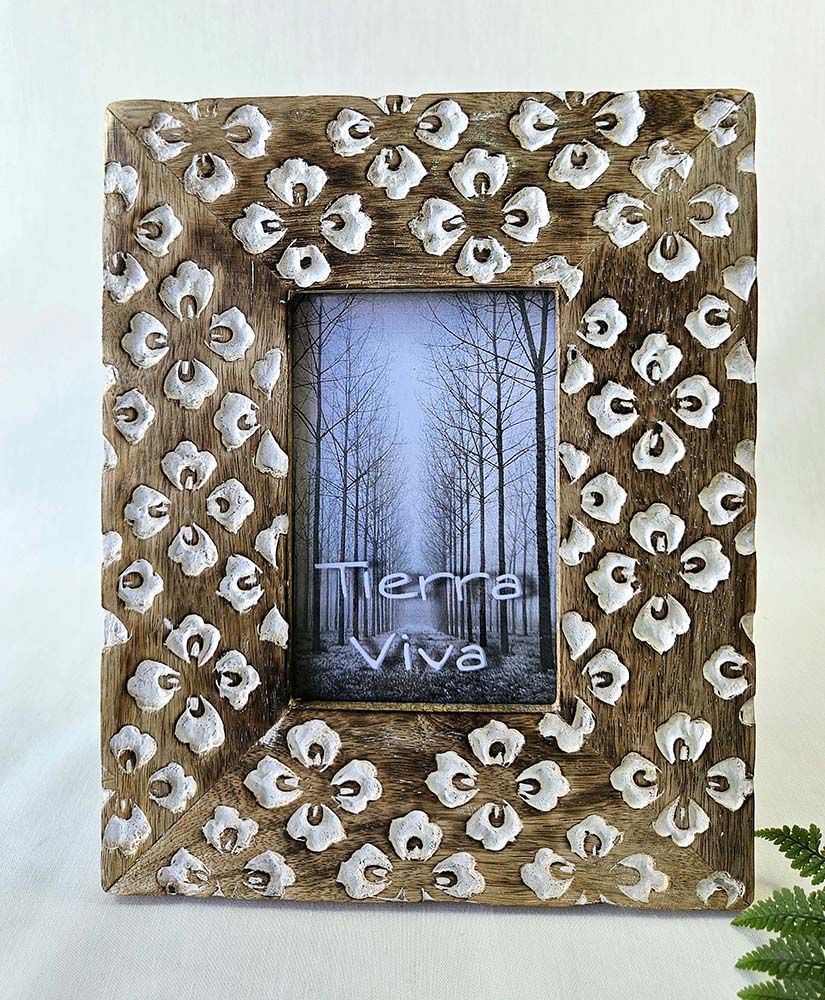 PORTAFOTO LEGNO INTAGLIATA PETALOS
