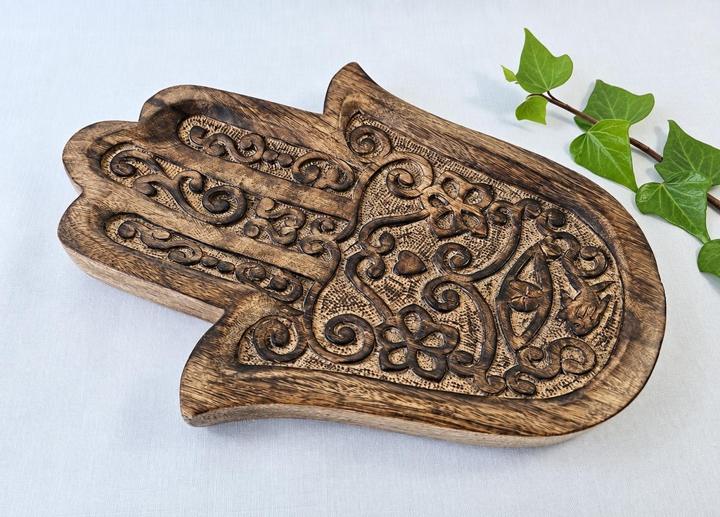 MANO DI FATIMA LEGNO TALL NATURALE 30X22