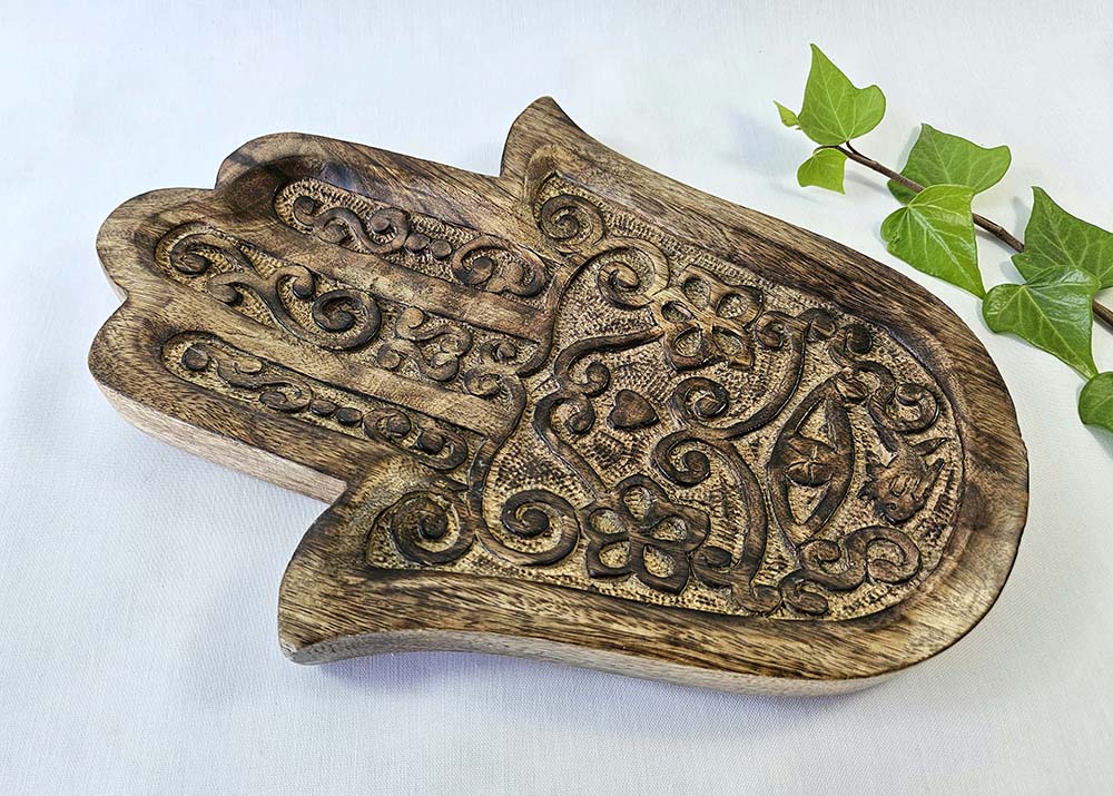MANO DI FATIMA LEGNO TALL NATURALE 30X22
