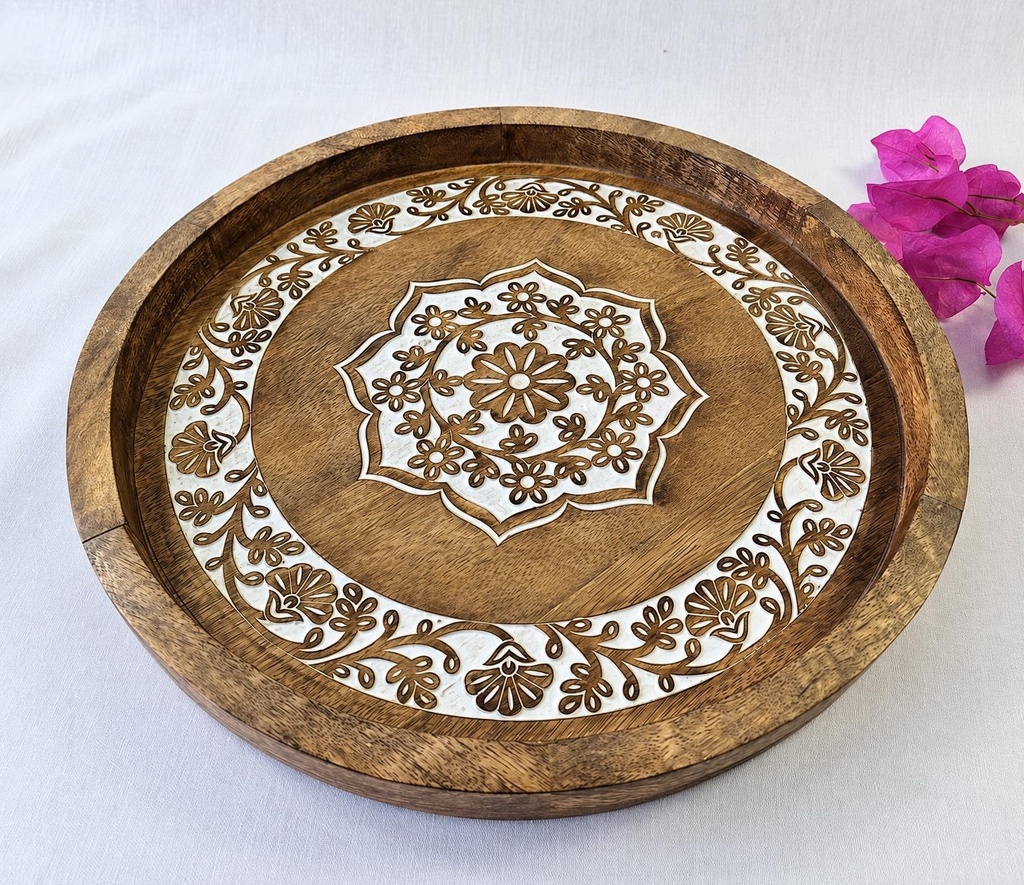 PLATEAU BOIS MANDALA 1-36 CM