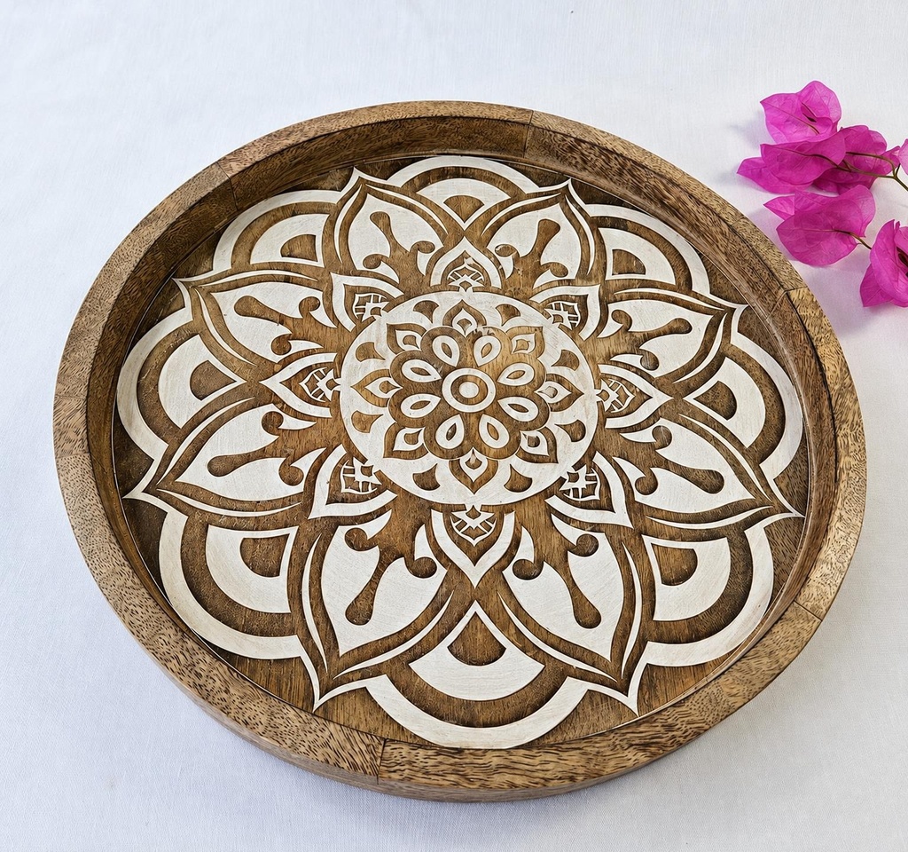PLATEAU BOIS MANDALA 2-36 CM