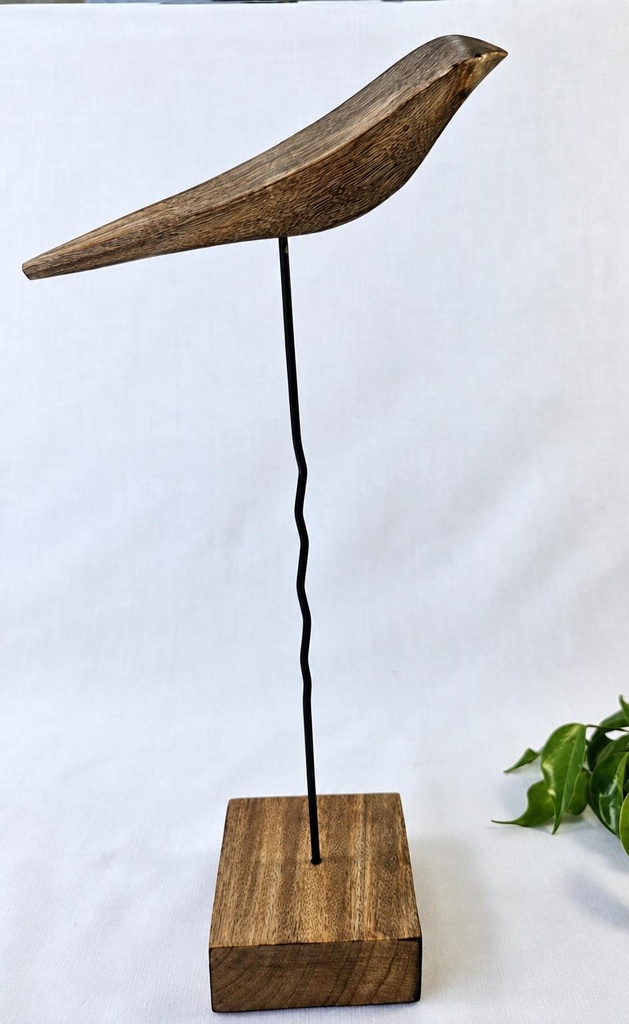 PAJARO MADERA TALL CON BASE 44 CM