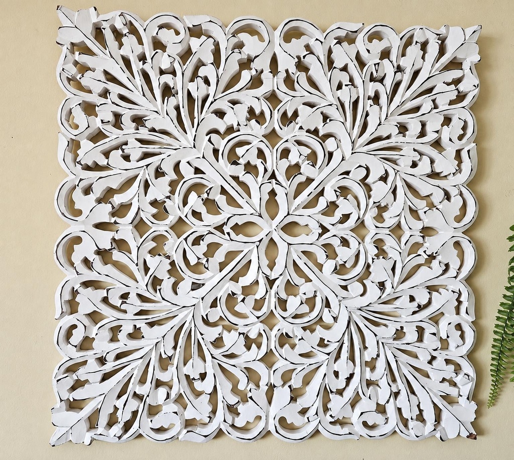 CUADRO BOIS SCULPTÉE FLORAL 55CM