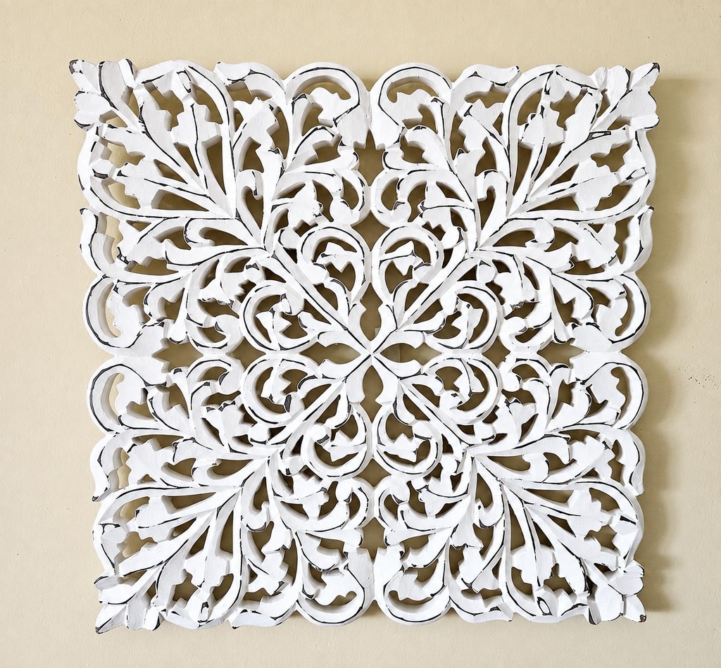 CUADRO BOIS TALLADO FLORAL 40CM