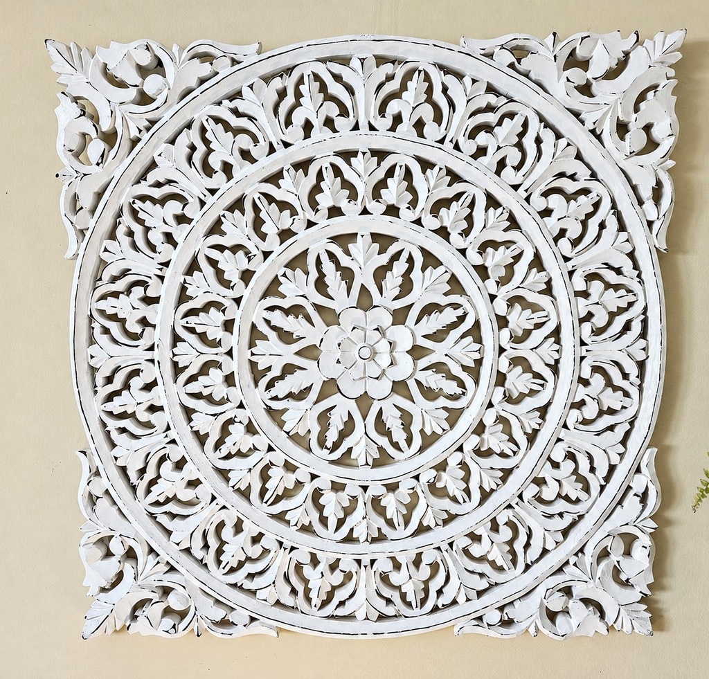 CUADRO MADEIRA ENTALHADA MANDALA 55 CM