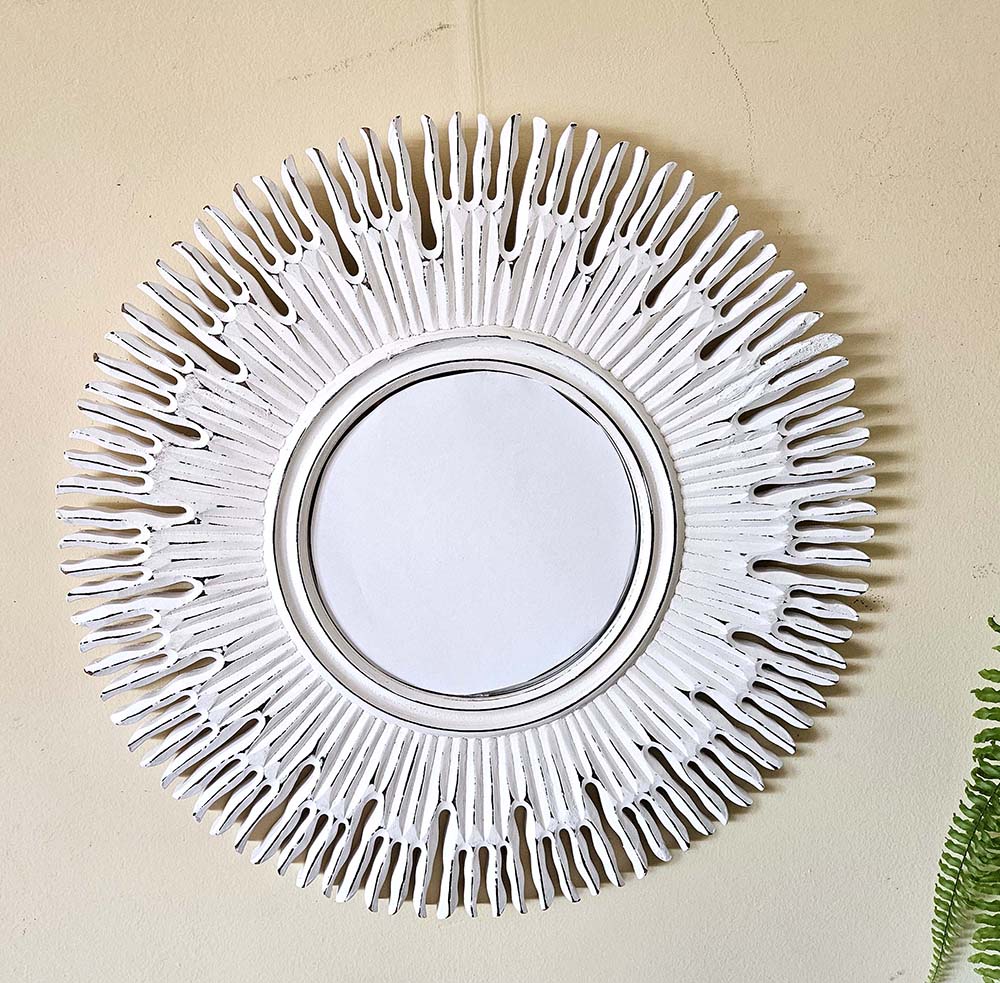 MIRROR SUN WOOD TALLADO 50 CM