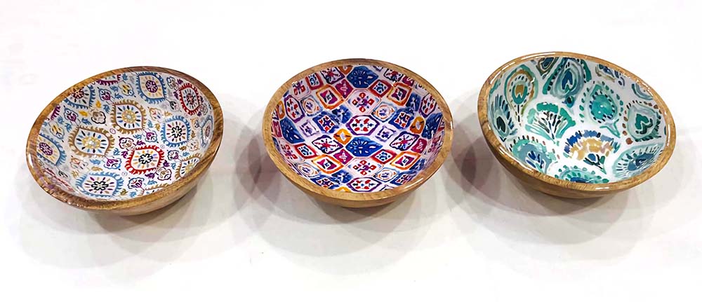 BOWL WOOD AND RESIN GEOMET 20X7 M