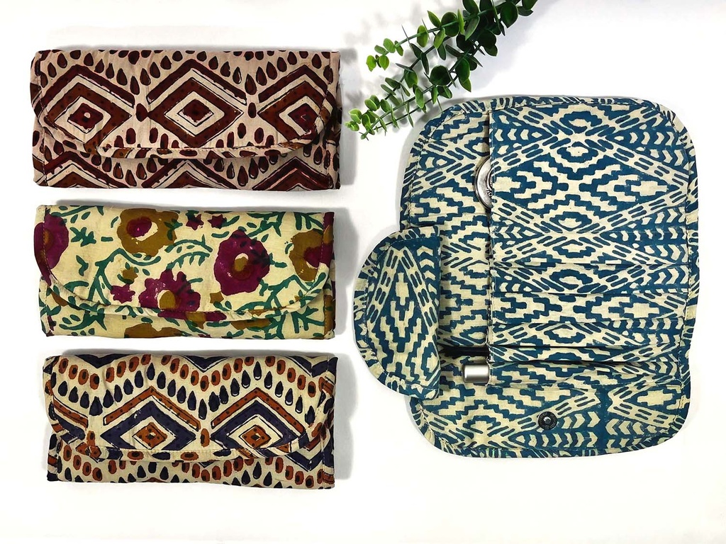 ESTUCHE COTTON BLOCK PRINT 23X20