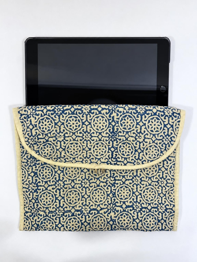 ESTUCHE TABLET COTTON BLOCK PRINT 21X29