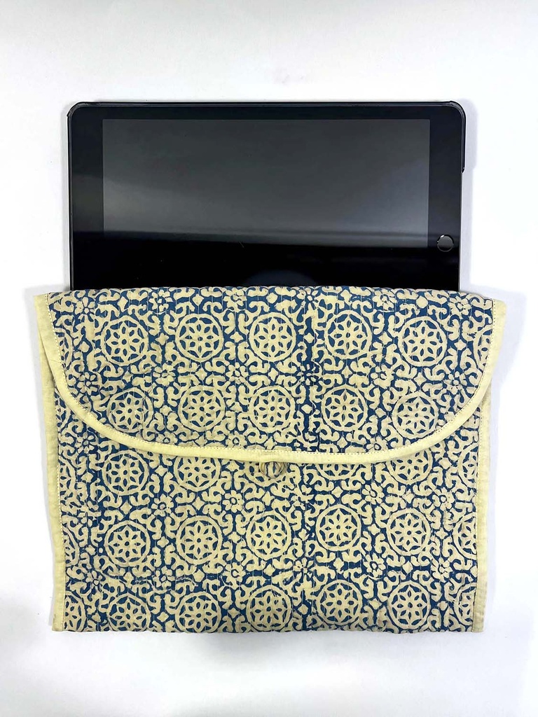 ESTUCHE TABLET COTTON BLOCK PRINT 21X29