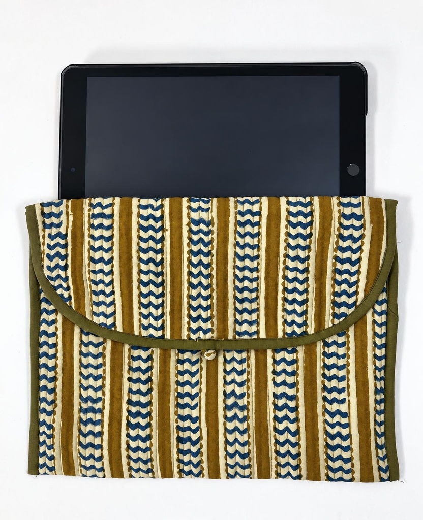 ESTUCHE TABLET COTTON BLOCK PRINT 21X29