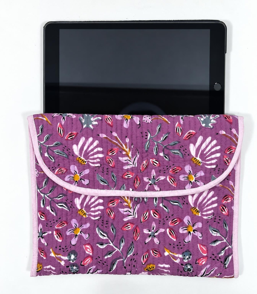 ESTUCHE TABLET ALGODÃO ESTAMPA A BLOCO 21X29