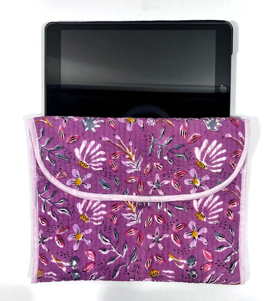 ESTUCHE TABLET ALGODÃO ESTAMPA A BLOCO 21X29