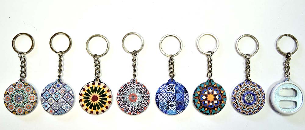 PORTE-CLÉS OUVRE-BOUTEILLE CRISTAL Y PLATA MOSAÏQUE