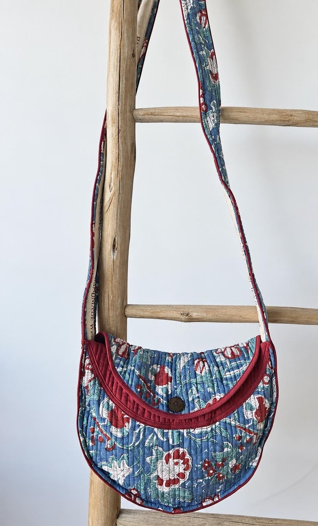 BOLSO ALGODÓN RED BLOCK PRINT 26CM