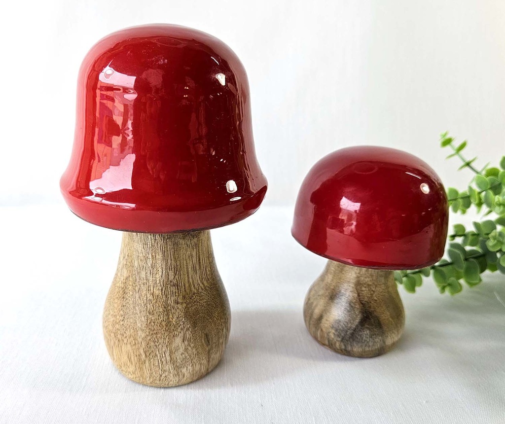 SET OF 2 CHAMPIÑON WOOD ENAMELED 15-10