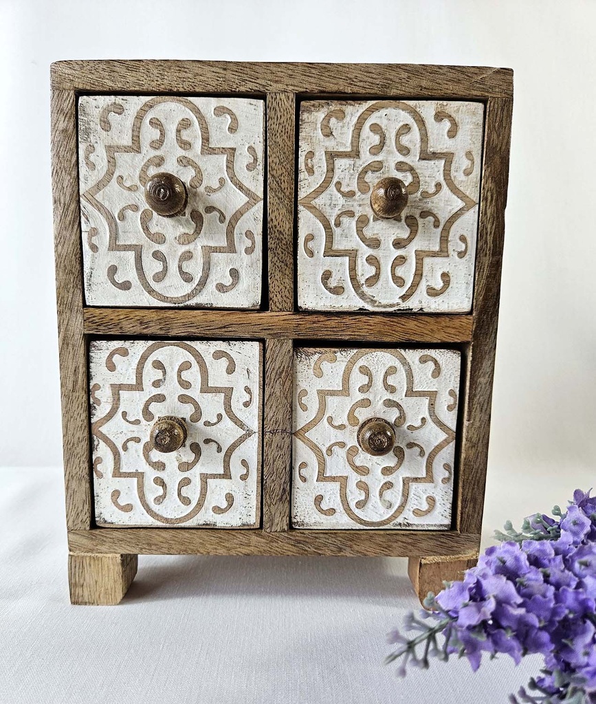 CABINET MINI 4 DRAWER ARABES 22X17